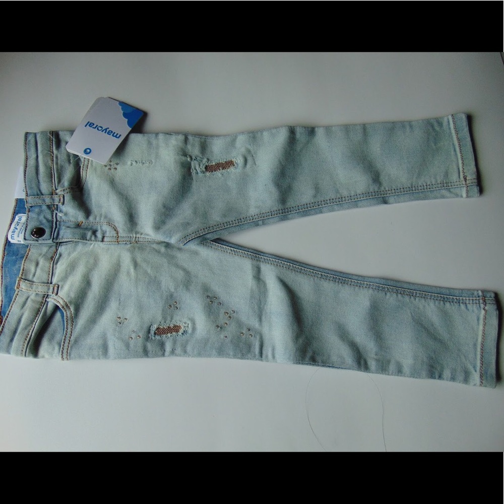 Bleached color skinny jeans (for kids!)